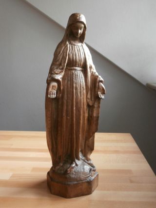 Holzfigur,  Madonna,  Marienfigur,  Handgeschnitzt,  Ca.  45 Cm Hoch Bild