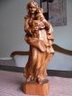 Heiligenfigur Madonna Mit Kind Deko 38cm Holzschnitzerei Holzarbeiten Bild 1