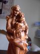 Heiligenfigur Madonna Mit Kind Deko 38cm Holzschnitzerei Holzarbeiten Bild 2
