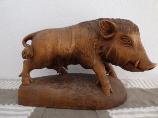 Keiler - Wildschwein - Holzfigur - Riesig - Handgeschnitzt Bild