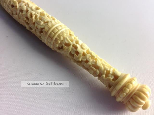 Schrankgriff Griff Bein Um 1900 Bone Carving Antike Originale vor 1945 Bild