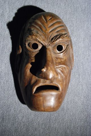 Perchten Maske Datiert 1972 Lindenholz Wohl Garmisch Sehr Dekorativ Bild