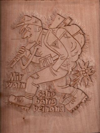 Wandbild - Holzschnitzerei - Gebirgsjäger 