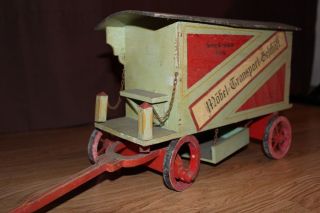 Holzspielzeug Antik Zirkuswagen 1920 Bild
