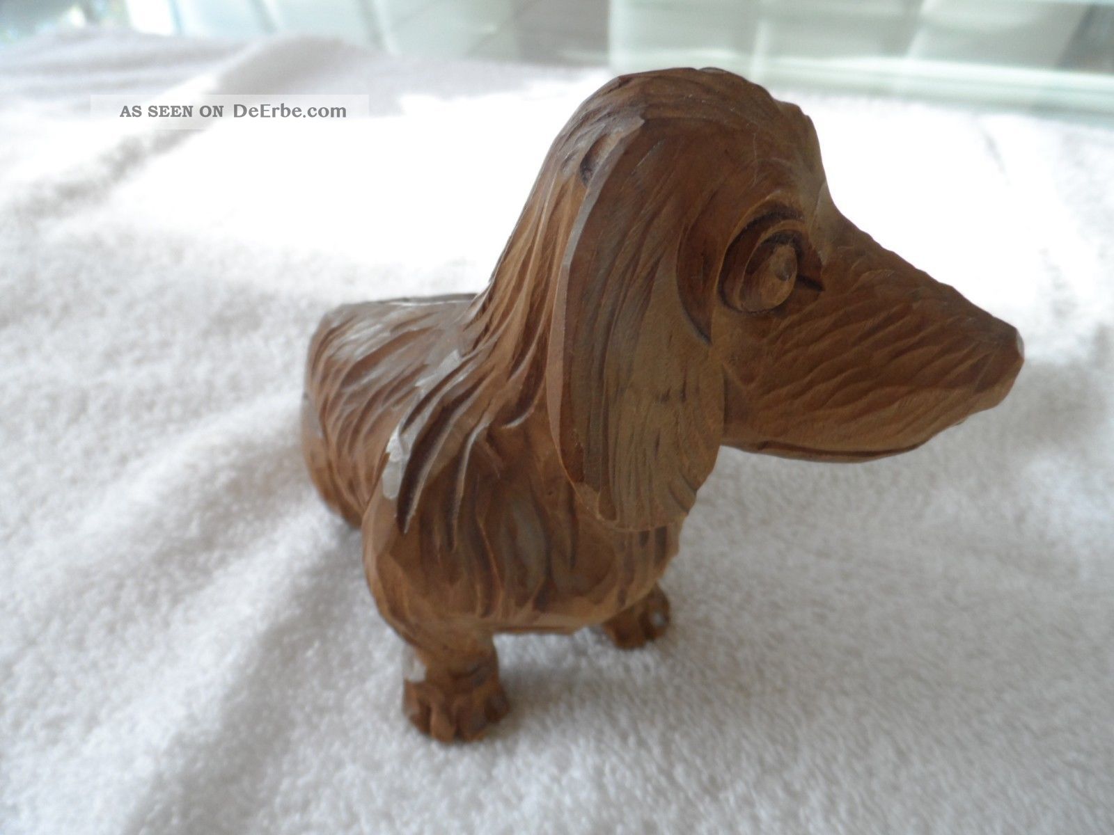 Sehr Schöne Figur Dackel Holz Handgeschnitzt Hund