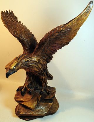 Holzfigur Adler Vogel Figur Holz Geschnitzt - Kua Bild