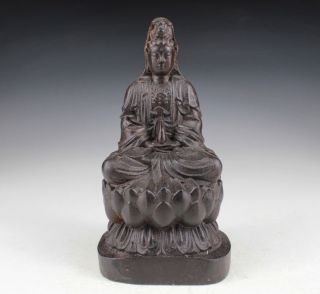 Sammeln Alte Kwan - Yin Skulpturen,  Ebenholz,  China Selten Bild