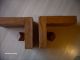 Tolle Alte Buchstützen Holz H: 17,  5 Cm Würfel Auf Winkel Handarbeit? Holzarbeiten Bild 4