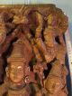 Großes Altes Relief 62x29 Cm Indien Schweres Holz Geschnitzt Mit 4 Göttern Asiatika: Indien & Himalaya Bild 4