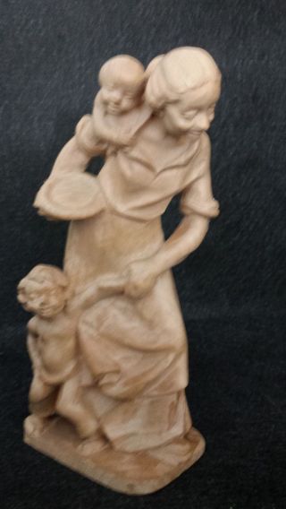 Holzfigur - Mutter Mit Kindern Krippenfigur Ahornholz 18 Cm Bild