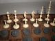 Antike Schachfiguren Aus Bein Um 1900 Schach Schachspiel,  Schachbrett Gefertigt vor 1945 Bild 4