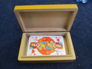 Alte Spielkartenbox Holz Schatulle Zur Aufbewahrung Skat Romme´ Bild