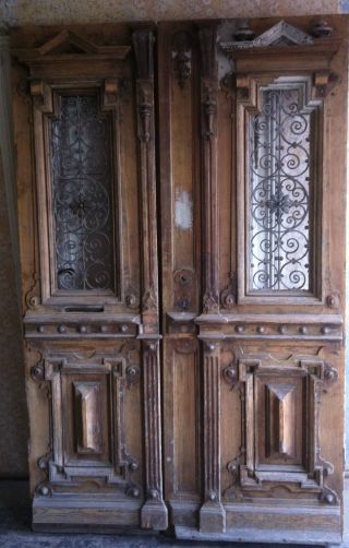 Eingangstür Haustür Holztür Mit Zwei Flügel,  Antik,  Sehr Schön Bild