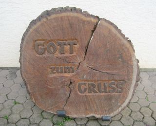Holzscheibe Baumscheibe Eiche Zur Dekoration Von Eingang / Haustür / Terrasse Bild