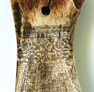 Absolute Rarität,  Scrimshaw Der Batak Aus Sumatra,  Amulett,  Schriftzeichen Antik Bild