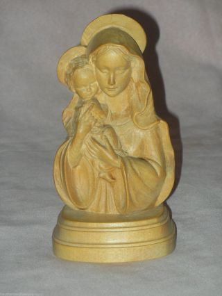 Jungfrau Maria Büste Holz Holzfigur Figur Geschnitzt Schnitzerei Bild