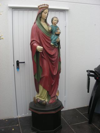 Mutter Gottes Mit Kind,  Massiv Holz,  Ca.  200cm Hoch Bild
