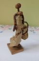 Filigrane Skulptur / Afrika Figur / Blätter Geflochten / Statue / Sockel / 13 Cm Holzarbeiten Bild 3
