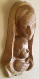Holzfigur Bild Schnitzerei Madonna / Maria Mit Jesus Kind,  Geschnitzt Ca.  33cm Holzarbeiten Bild 1