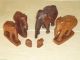 Echt Holz Figur Skulptur Elefant 7st Elefanten Herde Handgeschnitzt Hö 26cm - 4cm Holzarbeiten Bild 1