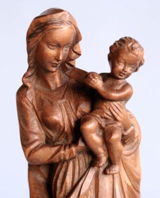 Holz Figur Sehr Feine Schnitzarbeit Handarbeit Madonna Maria Jesus Kind 19,  5 Cm Bild