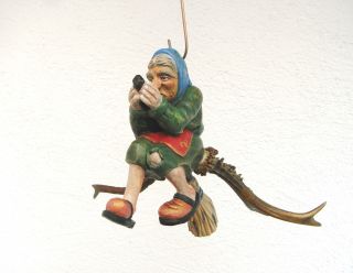 Lüsterhexe,  Waldhexe Aus Massivholz Handgeschnitzt Antik Bemalt Bild