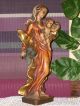 Holzfigur - Heiligenfigur - Madonna Mit Kind - Coloriert - Oberammergau? - Geschnitzt - Deko Holzarbeiten Bild 2