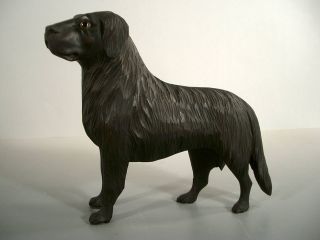 Alte Holz Figur Hund Mit Glasaugen Bild