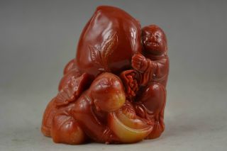 Carving Jade Shoushan Shoushan: Children And The Giant Peach Bild