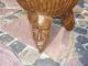 Elfenbeinküste Antike Trommel Afrikanische Holzschnitzerei Geschnitzt Handarbeit Entstehungszeit nach 1945 Bild 2