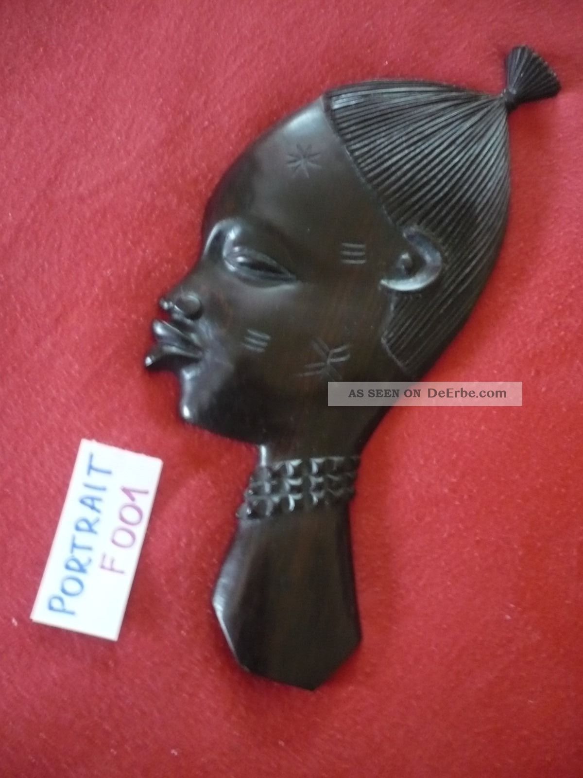 Sehr Alte Afrika - Maske Aus Ebenholz=portrÄt Im Profil Natur - RaritÄt WunderschÖn Entstehungszeit nach 1945 Bild