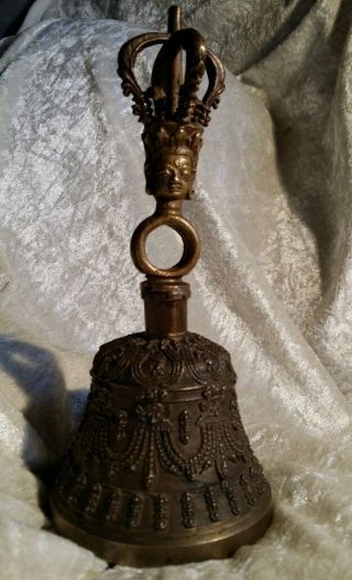 Tibet Ritual Glocke Traditionelle Buddhistische Tibetische Hand - Glocke Metall Bild