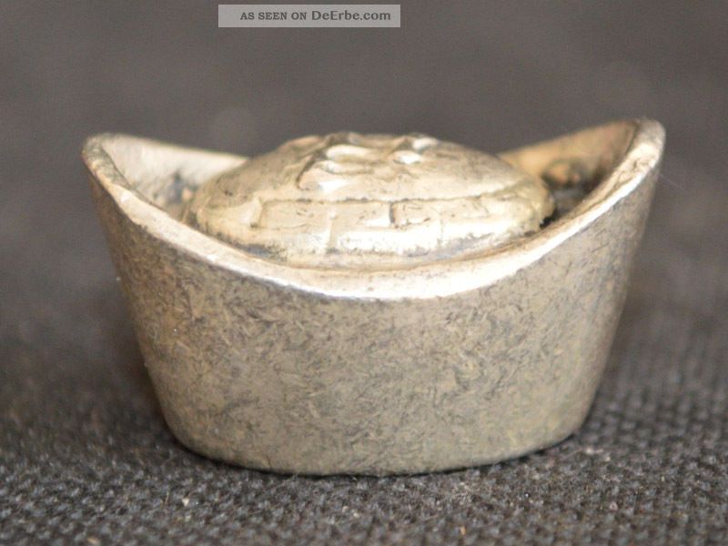 Vintage Chinesische Handarbeit Sammlung Alten Tibet Silber 元宝 Gedenkmünzen Asiatika: China Bild