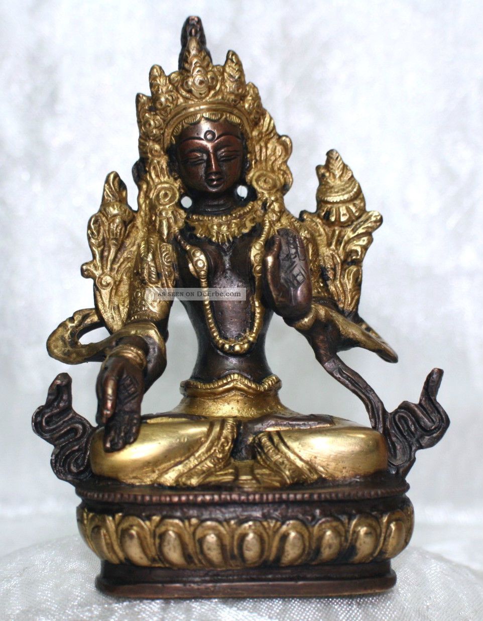 Weiße Tara White Tara Statue 13 Cm Messing Bronze Bodhisattva Tibet Nepal Buddha Entstehungszeit nach 1945 Bild