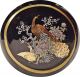 Wunderschöne Kleine Vasen Motiv Pfau Schwarz Gold 2 Stück Japan Entstehungszeit nach 1945 Bild 1