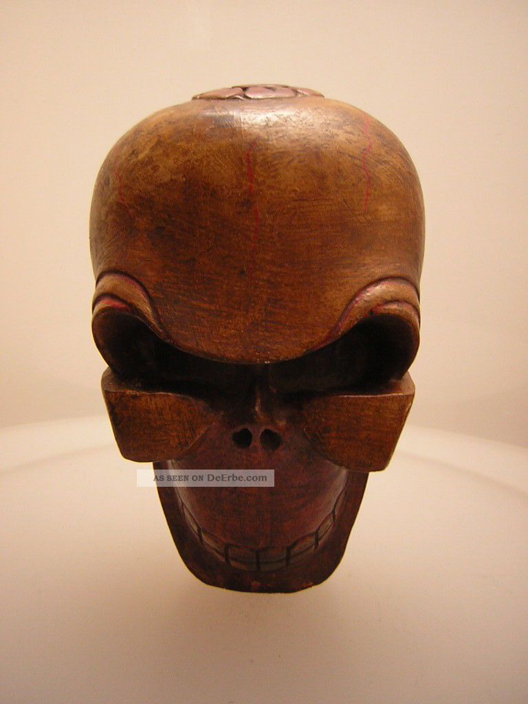 Totenkopf Aus Nepal (wooden Skull Head 1) Entstehungszeit nach 1945 Bild