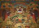 Buddha: Masterpiece Thangka Wheel Of Life Lebensrad I Brokat Nepal 105x62cm Entstehungszeit nach 1945 Bild 2
