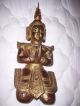 Antiker Betender Buddha Massiv Holz Gold 67 Cm Hoch Ca.  5 Kg Ausfuhr Plombe Entstehungszeit nach 1945 Bild 7
