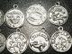 12 Silber Sternzeichen Anhänger Amulett Beads Waage,  Fische Jungfrau Alle Entstehungszeit nach 1945 Bild 3