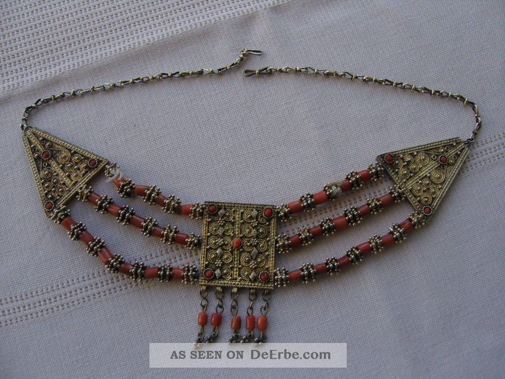 Collier - Indien - Um 900 - Silber / Vergoldet - Korallen Islamische Kunst Bild