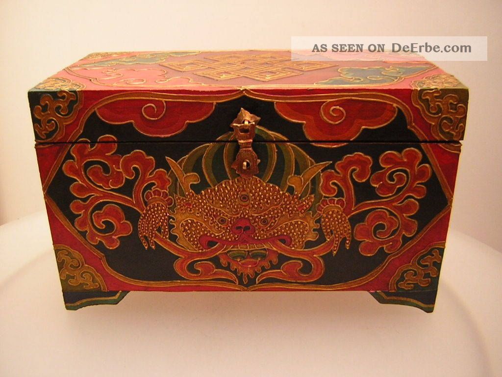 Schmuckkiste Truhe Aus Tibet (tibet Wooden Box) Entstehungszeit nach 1945 Bild