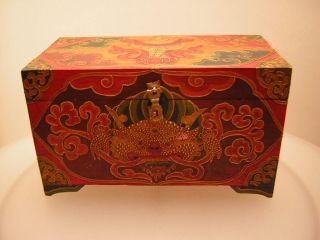 Schmuckkiste Truhe Aus Tibet (tibet Wooden Box 1) Bild
