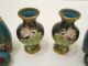 4 Kleine Cloisonné Deckelvasen / Vasen Asia China Japan Blüten Antik Messing Asiatika: China Bild 5
