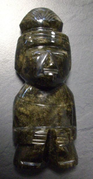 Mexiko Maya Figur 3 Aus Edelstein Obsidian 13cm Mexico Südamerika Bild