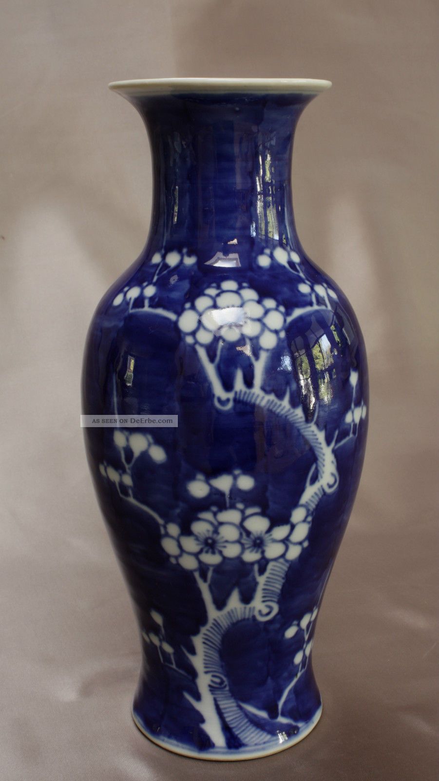 China Gr.  Vase Porzellan Prunus Dekor Doppelring Nach Marke & Herkunft Bild