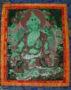 Wandbehang Im Thangka Style Grüne Tara Gewebt Tibet Indien Nepal Buddha Asien Entstehungszeit nach 1945 Bild 1