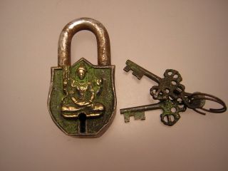 Vorhängeschloss Aus Tibet (metal Padlock Shiva) Ta1 Bild