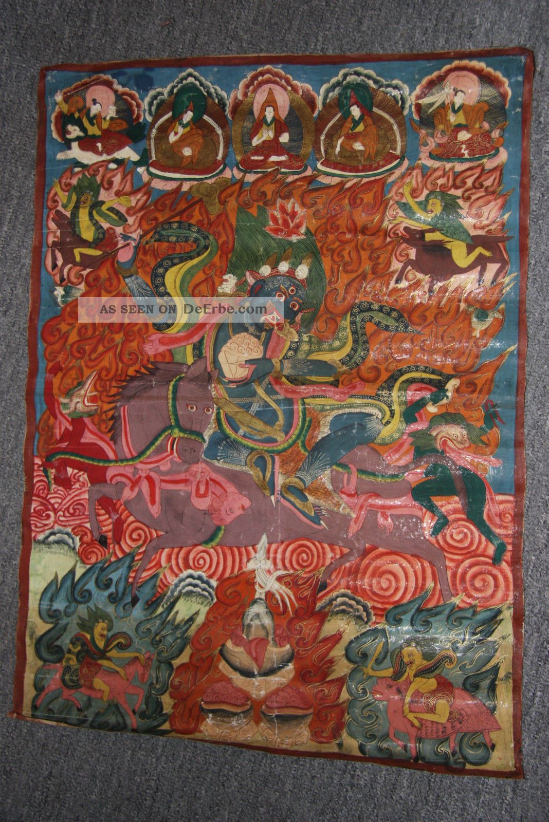 Thangka Buddha Nepal 64x47 Masterpiece ? Sakyamuni Um 1900.  Ölfarben Auf Tex Entstehungszeit nach 1945 Bild