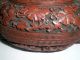 China Rotlack - Composit ? Geschnitzte Deckeldose //carved Cinnabar Lacquer ? Asiatika: China Bild 5