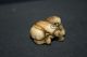 Japanese Antique 19th Cent Netsuke,  Monkey From Antler Asiatika: Japan Bild 4